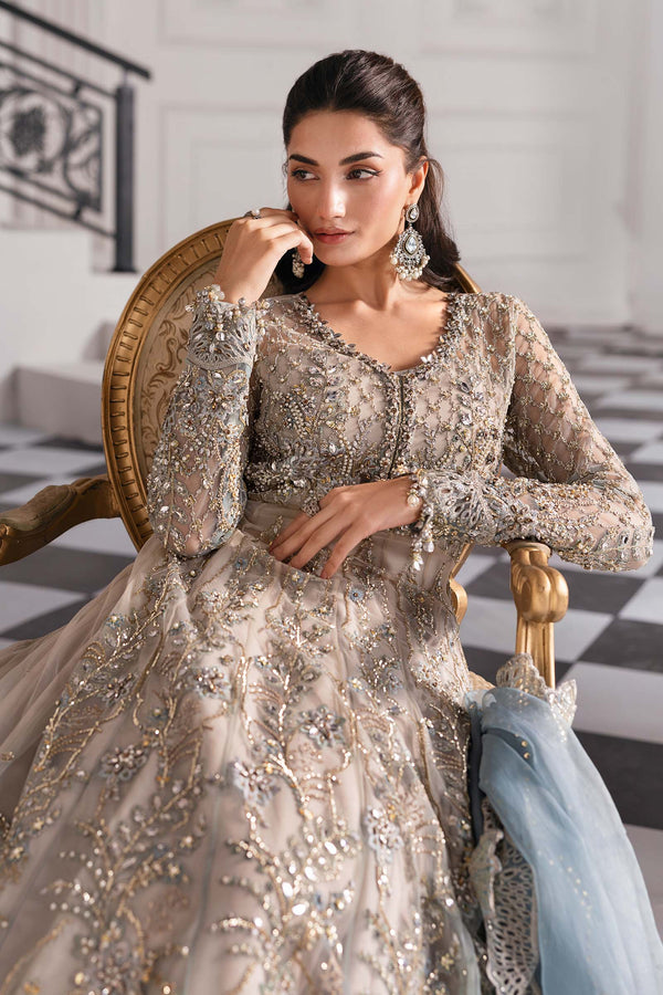 Coffee to Aqua 3 Piece Unstitched Embroidered Net Suit