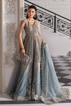 Coffee to Aqua 3 Piece Unstitched Embroidered Net Suit