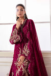 Magenta 3 Piece Unstitched Embroidered Chiffon Suit