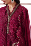 Magenta 3 Piece Unstitched Embroidered Chiffon Suit