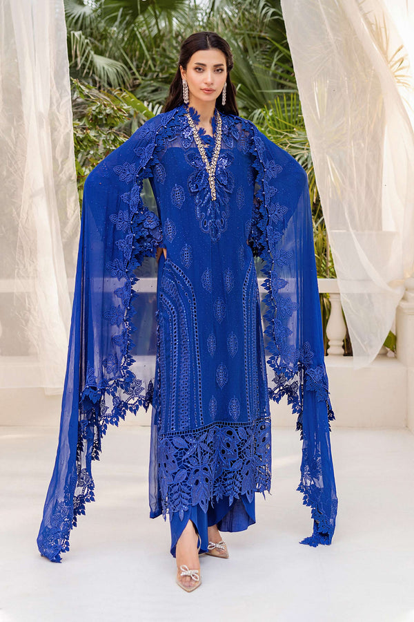 Cobalt Blue Chiffon Suit