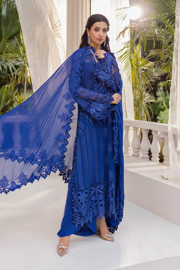 Cobalt Blue Chiffon Suit