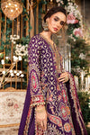 Purple Default 3 Piece Unstitched Embroidered Raw Silk Suit