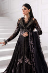 Black 3 Piece Unstitched Embroidered Organza Suit