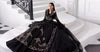 Black 3 Piece Unstitched Embroidered Organza Suit