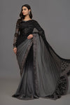 Grey & Black Saree
