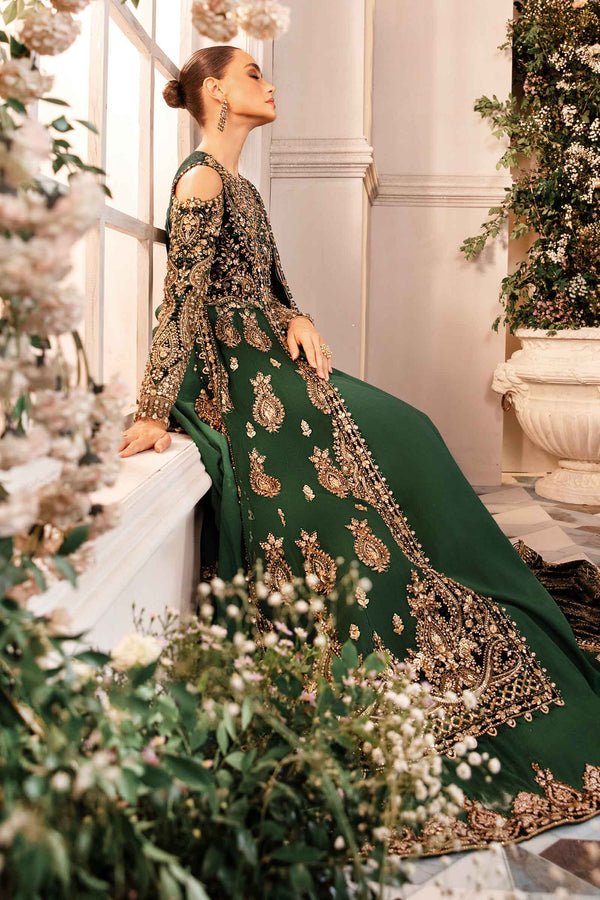 Emerald Green Default 3 Piece Unstitched Embroidered Organza Suit | BD-2904