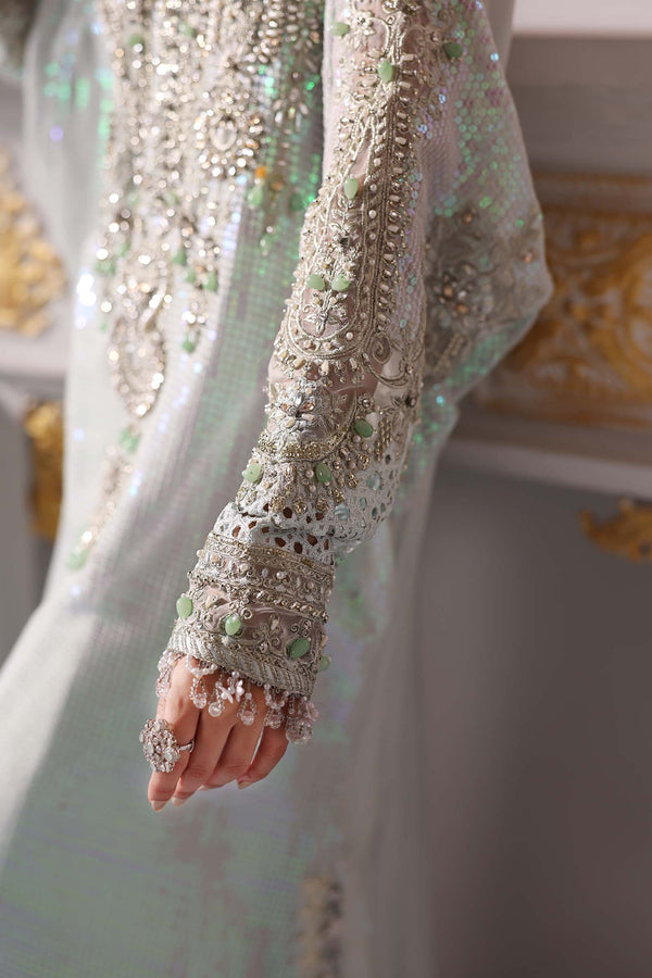 Ice Blue 3 Piece Unstitched Embroidered Chiffon Suit