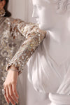 Steel Grey 3 Piece Unstitched Embroidered Organza Suit