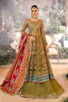 Olive Green Default 3 Piece Unstitched Embroidered Organza Suit