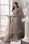 Steel Grey 3 Piece Unstitched Embroidered Organza Suit