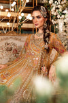 Mustard Default 3 Piece Unstitched Embroidered Organza Suit