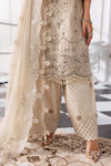 Off White 3 Piece Unstitched Embroidered Chiffon Suit