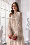 Off White 3 Piece Unstitched Embroidered Chiffon Suit