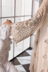 Off White 3 Piece Unstitched Embroidered Chiffon Suit