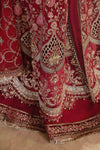 Red Default 3 Piece Unstitched Embroidered Organza Suit