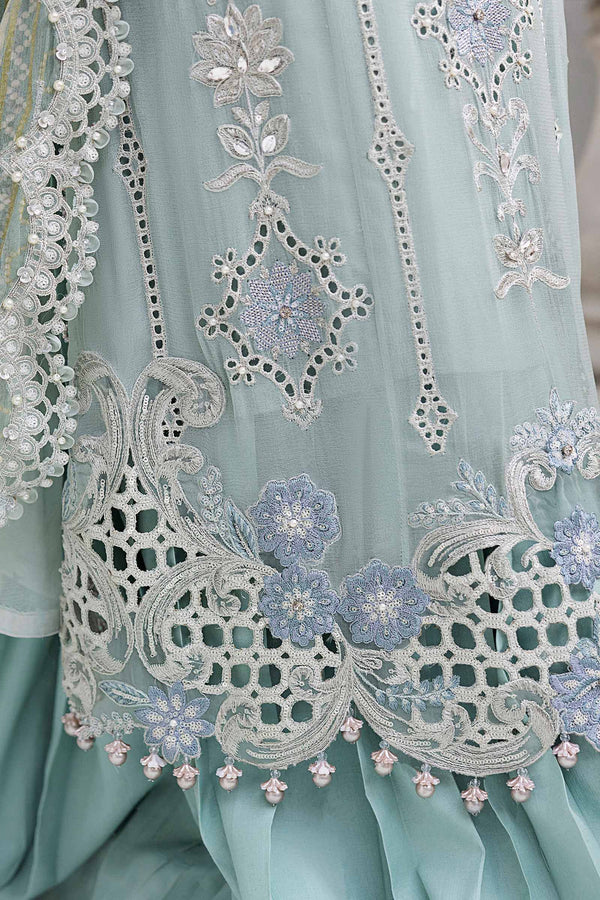 3 Piece Unstitched Embroidered Chiffon Suit
