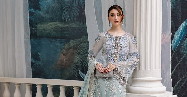 3 Piece Unstitched Embroidered Chiffon Suit