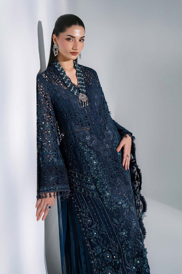 Unstitched Embroidered Organza SuitIn Stock BD-3106-Peacock Blue-Default
