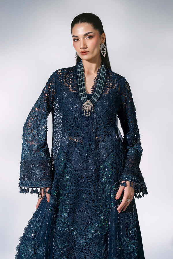 Unstitched Embroidered Organza SuitIn Stock BD-3106-Peacock Blue-Default