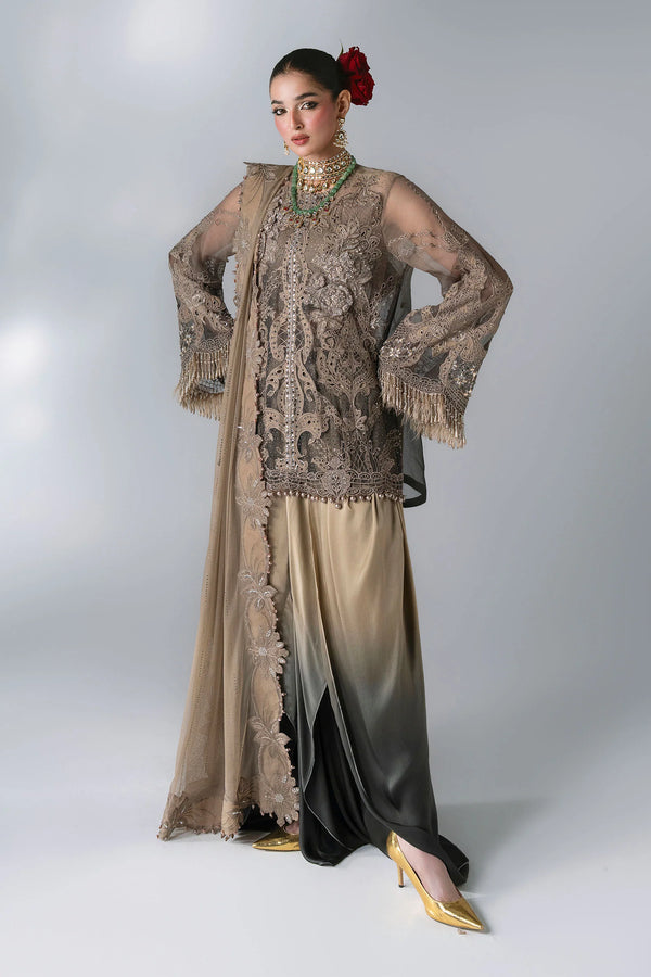 Unstitched Embroidered Chiffon SuitIn Stock BD-3102-Antique Bronze-Default