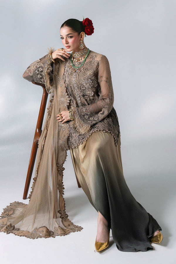 Unstitched Embroidered Chiffon SuitIn Stock BD-3102-Antique Bronze-Default