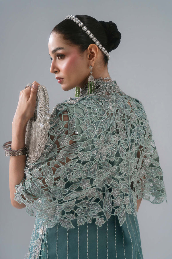 Unstitched Embroidered Organza SuitIn StockBARCODE:BD-3107-Sea Green-Default