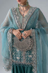 Unstitched Embroidered Organza SuitIn StockBARCODE:BD-3107-Sea Green-Default