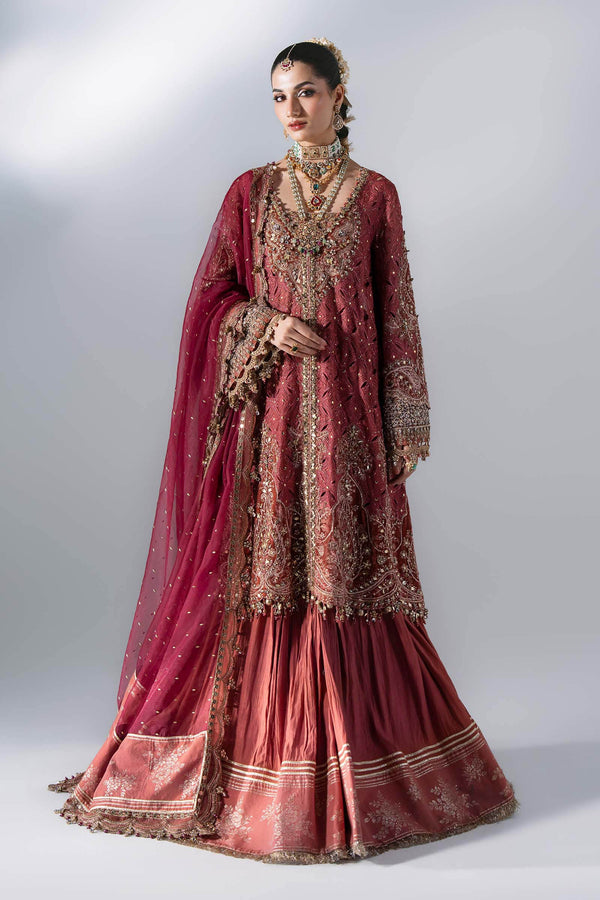 Unstitched Embroidered Organza SuitIn Stock BD-3108-Deep Salmon pink-Default