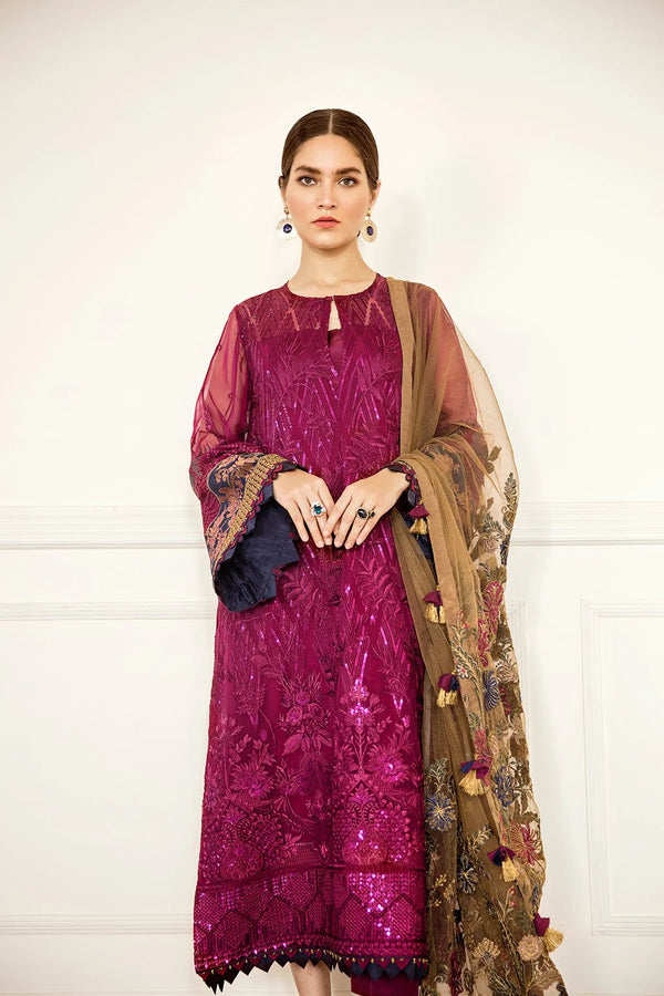 Baroque - Cerise (Baroque Chantelle Embroidered Chiffon)