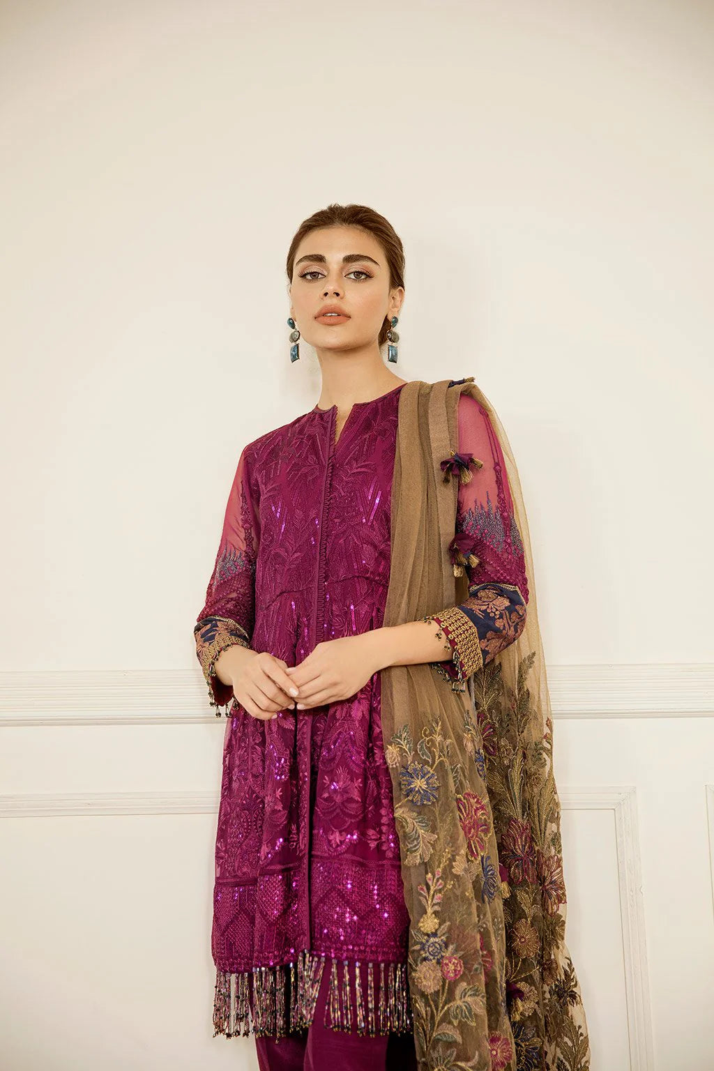 Cerise (Baroque Chantelle Embroidered Chiffon)