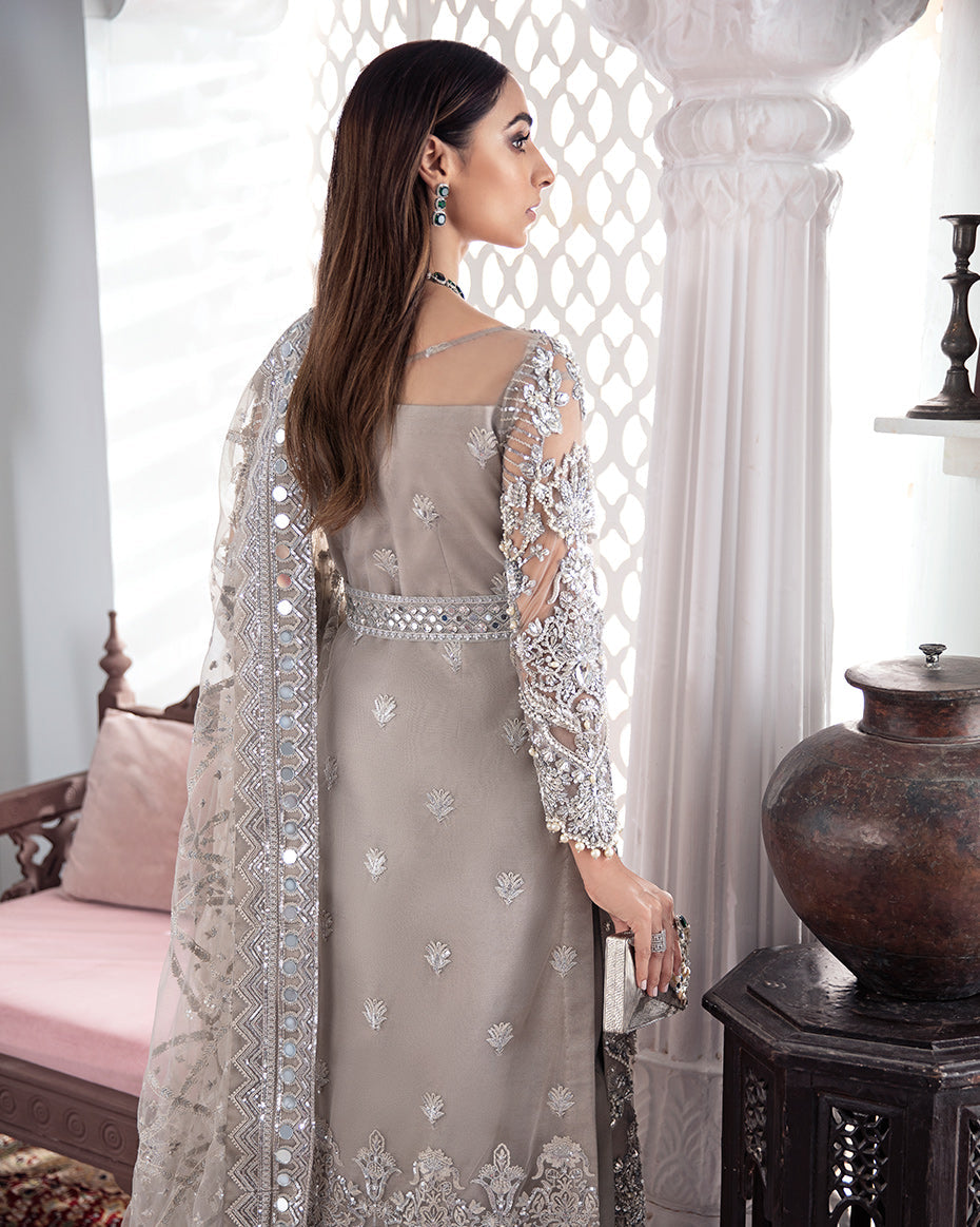 Gulnoor Embroidered Net 3-Piece Suit WS-18 - Gulaal