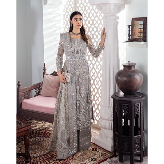 Gulnoor Embroidered Net 3-Piece Suit WS-18 - Gulaal