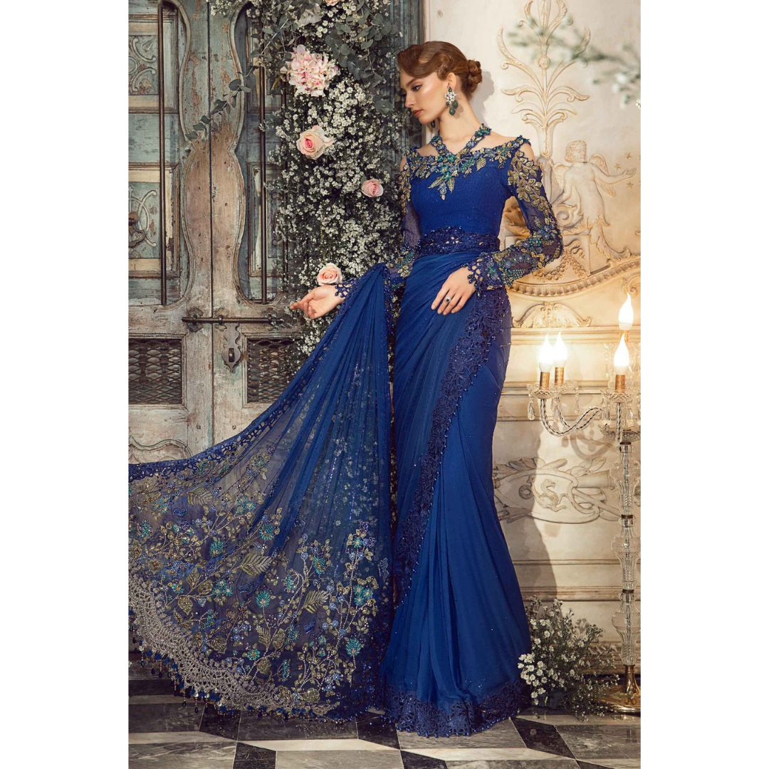 Unstitched Mbroidered | Cobalt Blue BD-2704 - Maria B