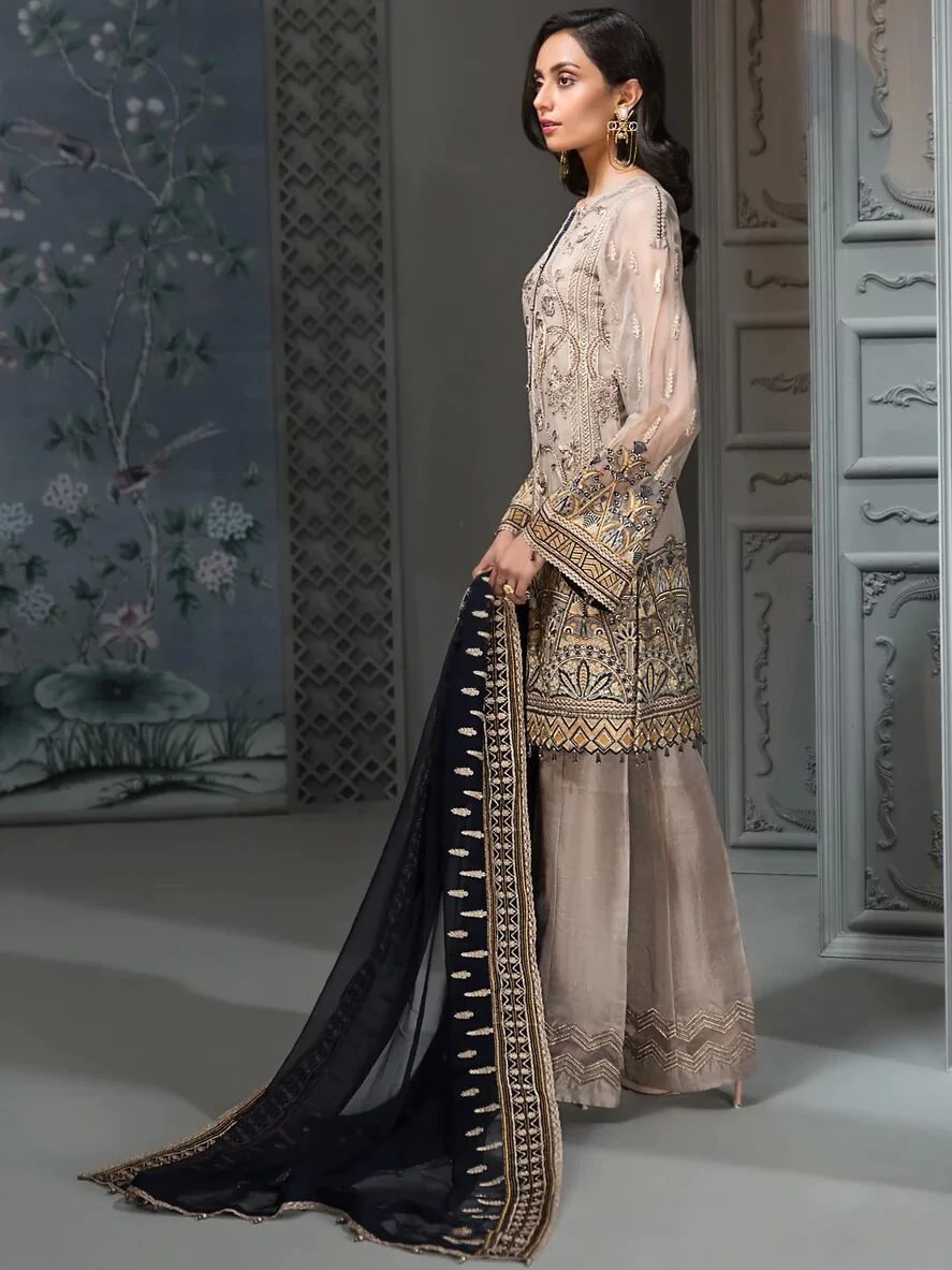 Jazmin Embroidered Chiffon 3Pc Suit D-08