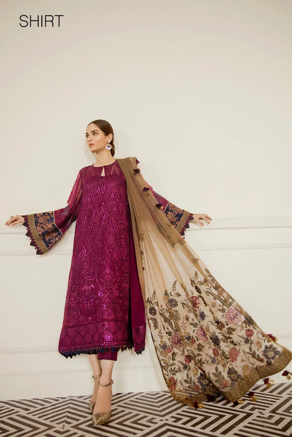 Baroque - Cerise (Baroque Chantelle Embroidered Chiffon)