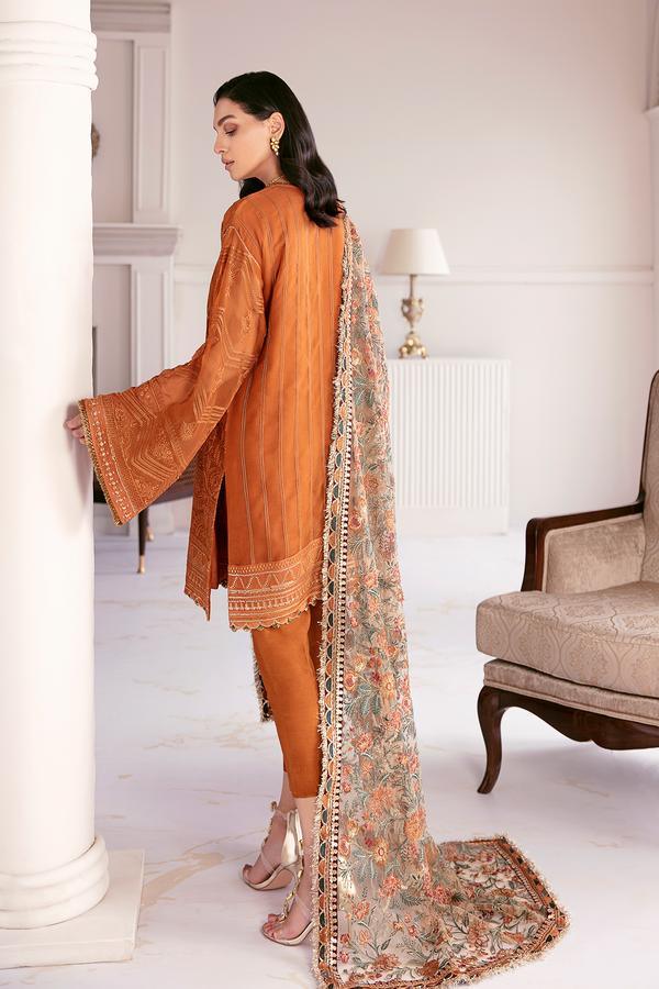 Baroque Chantelle Embroidered Chiffon 3 Piece Suit BQ-08 Crystal Sugar