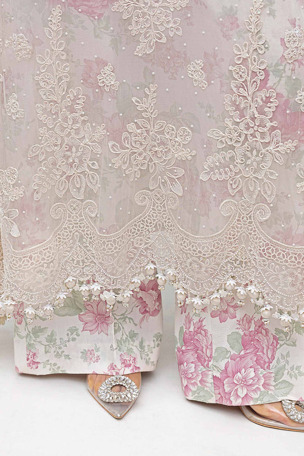 Off White Chiffon Suit