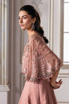 Ash Pink Ombre Chiffon Saree