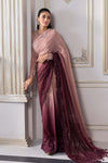 Ash Pink Ombre Chiffon Saree