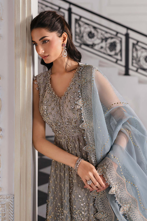 Coffee to Aqua 3 Piece Unstitched Embroidered Net Suit