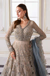 Coffee to Aqua 3 Piece Unstitched Embroidered Net Suit
