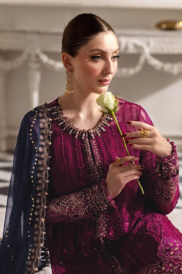 Magenta Chiffon Suit
