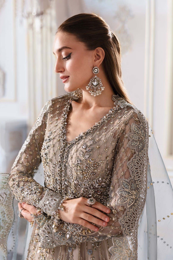 Coffee to Aqua 3 Piece Unstitched Embroidered Net Suit