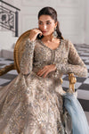 Coffee to Aqua 3 Piece Unstitched Embroidered Net Suit