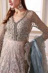 Coffee to Aqua 3 Piece Unstitched Embroidered Net Suit