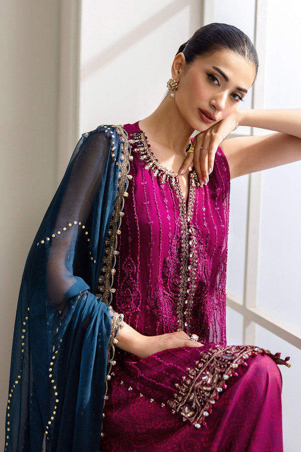 Magenta Chiffon Suit