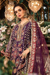 Purple Default 3 Piece Unstitched Embroidered Raw Silk Suit