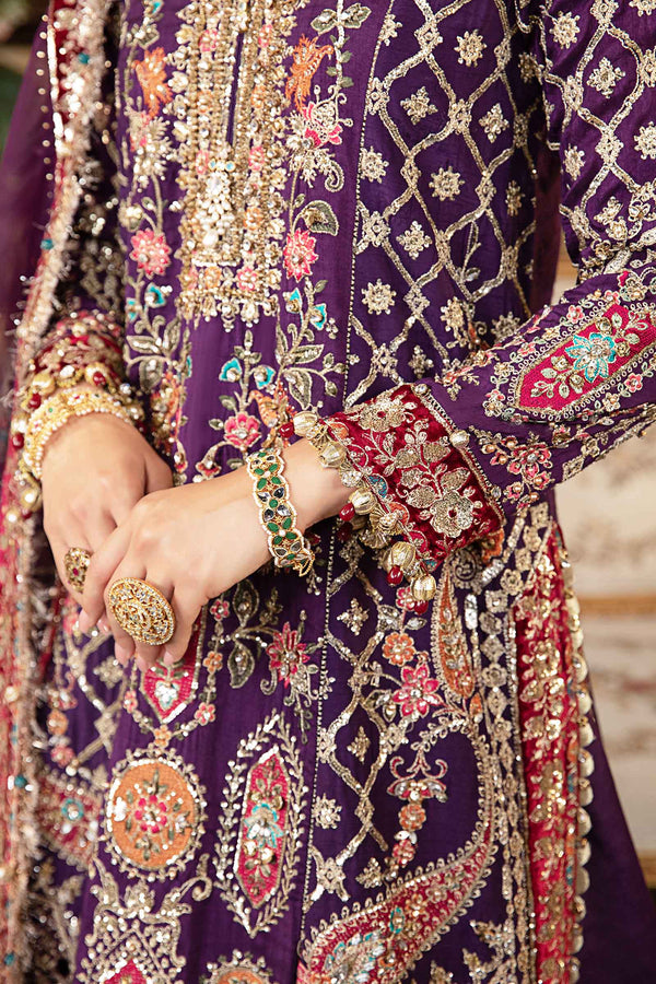 Purple Default 3 Piece Unstitched Embroidered Raw Silk Suit