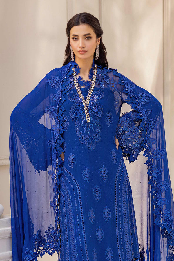 Cobalt Blue Chiffon Suit